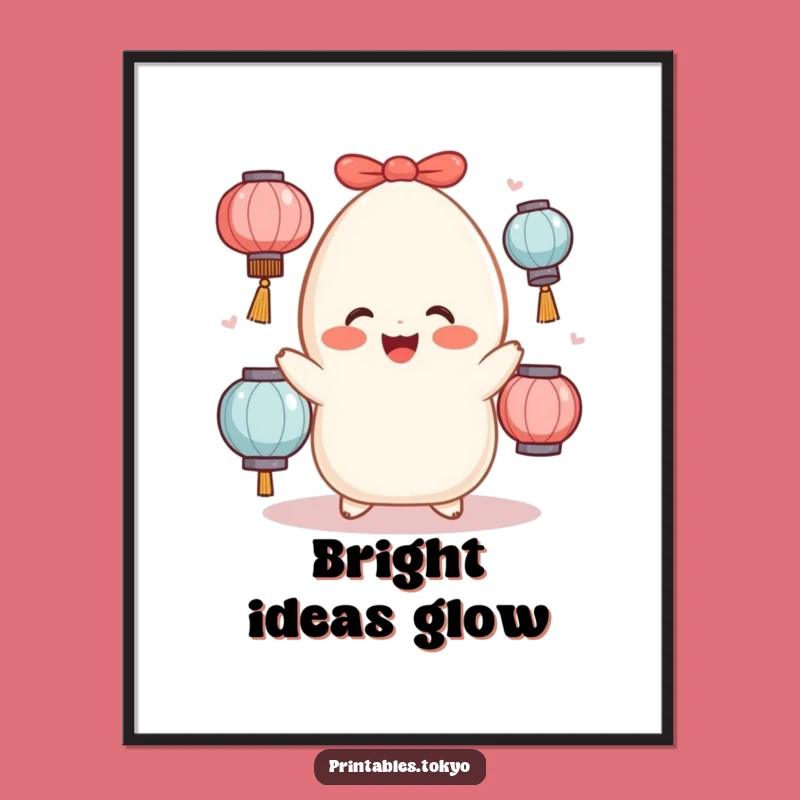 Funny Mochi Juggler Poster: Cheerful Lantern Art, Vibrant Display, Cool Funny Gift!