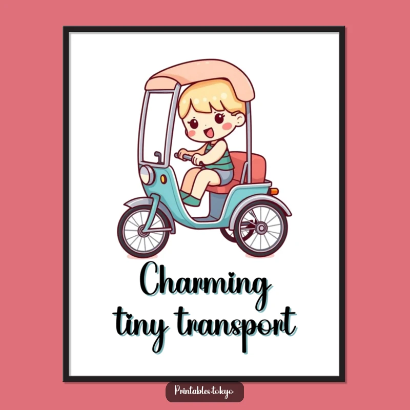 Funny Rickshaw Poster - Stylized Character Art, Perfect Decor