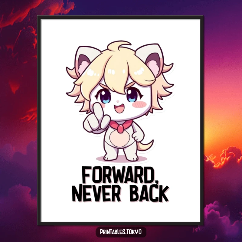 Funny Poster: A determined character with a bright smile points forward, creating an inspiring and humorous art piece, a funny gift.