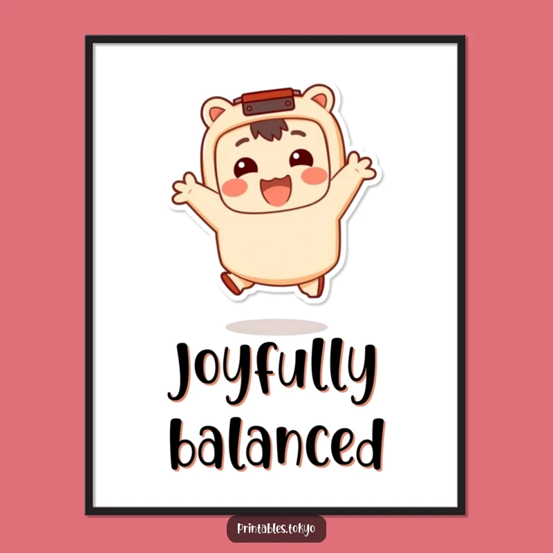 Funny Bento Jumper Poster: Happy Character Art, Your Perfect Funny Gift for Kitchen Walls!