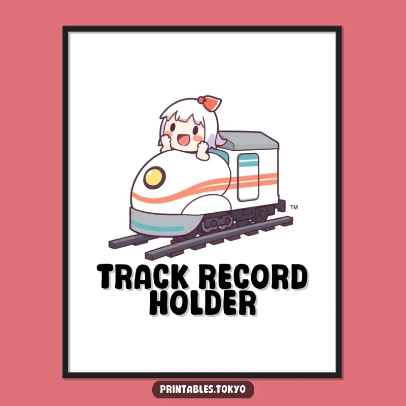 Funny Bullet Train Poster: Cute Character's Epic Ride, Whimsical Wall Art