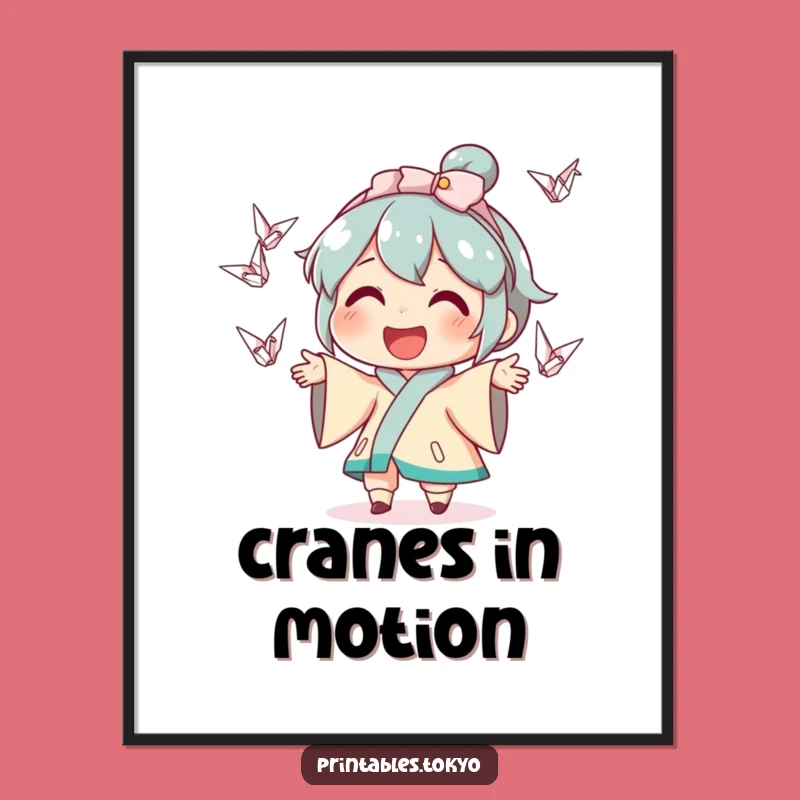 Funny Crane Juggling Poster - Whimsical Smiling Character Art - Hilarious Home Decor Gift