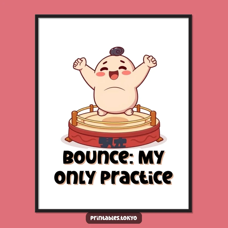 Funny Sumo Bouncer Poster - Energetic Character Art, Perfect Funny Gift