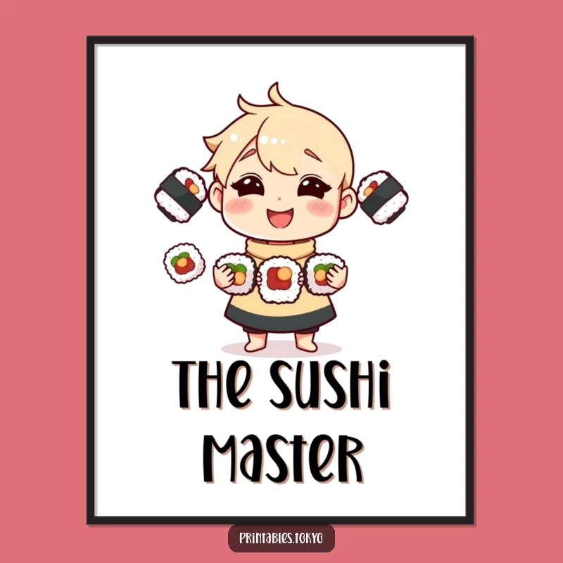 Funny Sushi Juggling Poster: Brighten Your Walls with This Hilarious Artwork