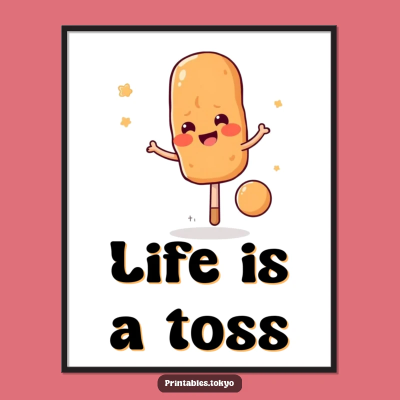 Funny Yakitori Skewer Bounce Poster: Add Whimsy to Your Walls, A Hilarious Funny Gift!