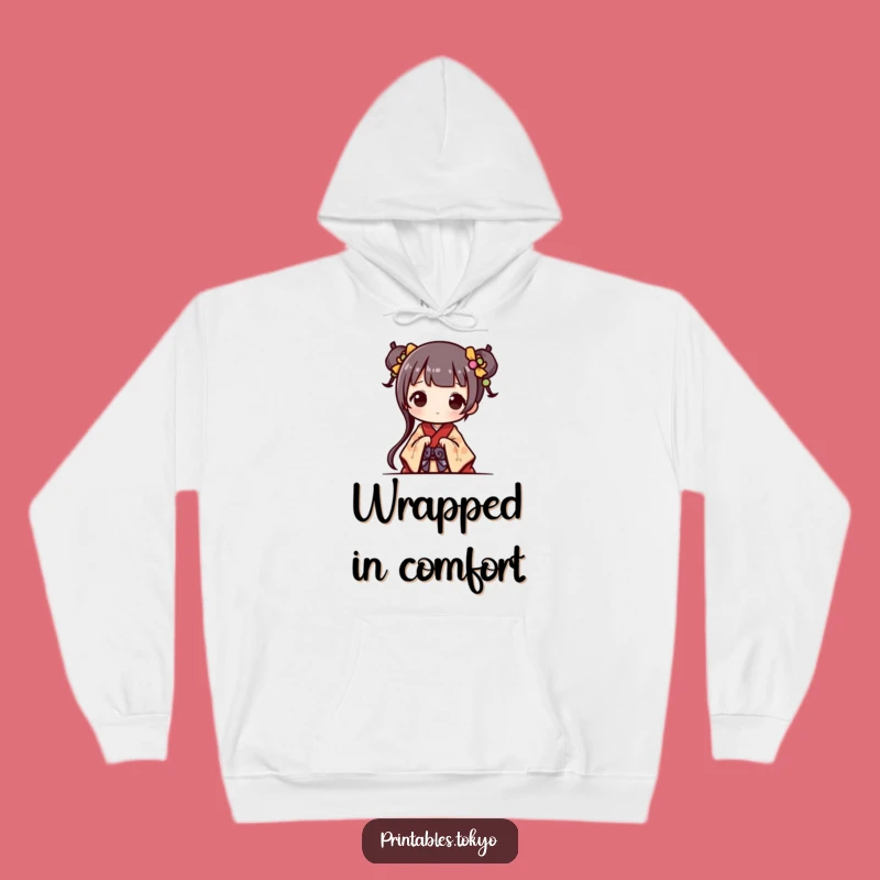 Funny Kimono Character Hoodie: Cozy Cuteness with a Playful Peek!