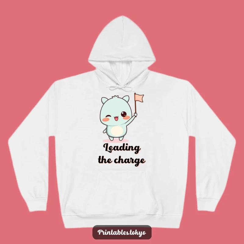 Cozy Funny Waving Flag Hoodie - Excited Character Warm Comfort Gift