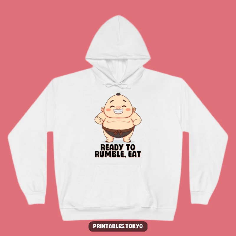 Cozy Funny Sumo Fighter Hoodie: Warm Strength & Grinning Power, Great Funny Gift