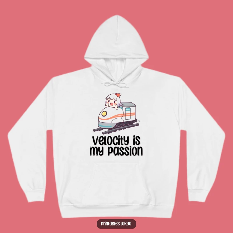 Funny Bullet Train Hoodie: Cute Character's Cozy Trip, Warm and Humorous