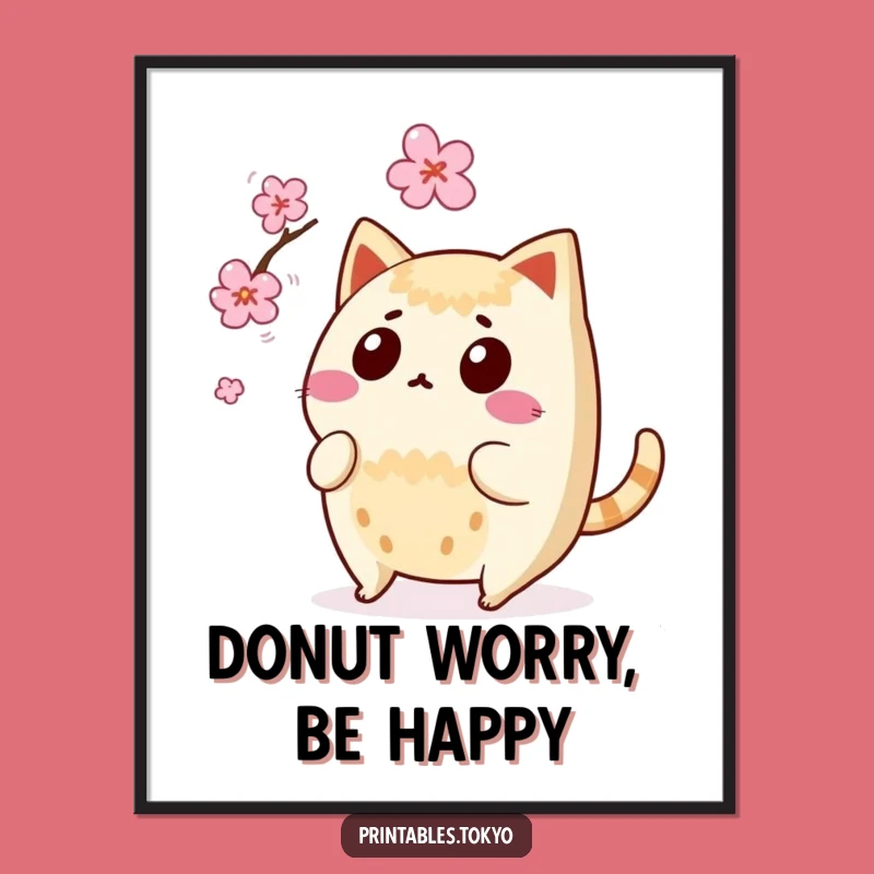 Free Printable Taiyaki Wall Art: Funny Japanese Pastry Downloadable Decor