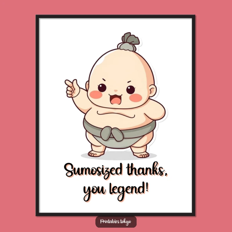 Free Printable Wall Art: Playful Sumo Wrestler - Bold & Humorous Decor for Your Space