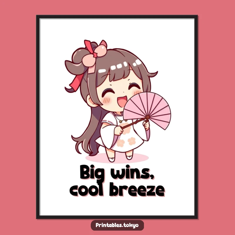 Free Printable Wall Art: Waving Fan Funny Downloadable Poster Art