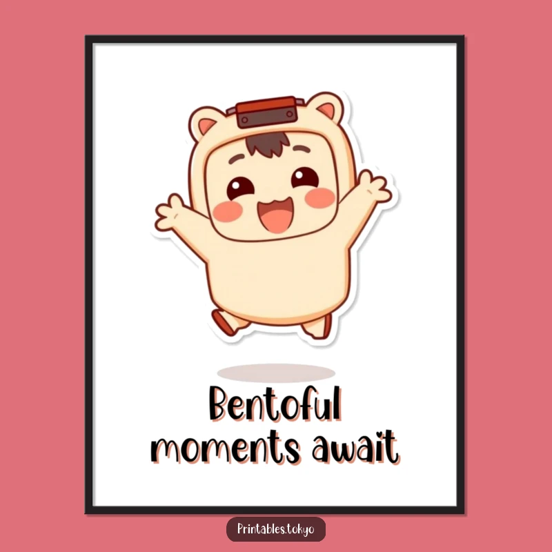 Funny Free Printable Wall Art: Bento Box Character Joyful Downloadable Art