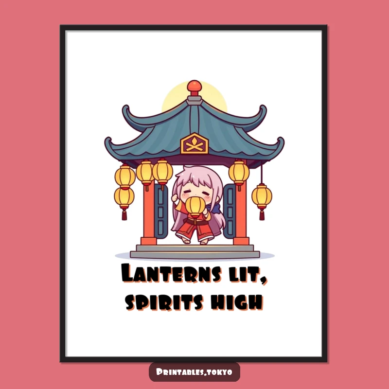 Free Printable Wall Art: Juggling Lanterns Funny Downloadable Poster Art