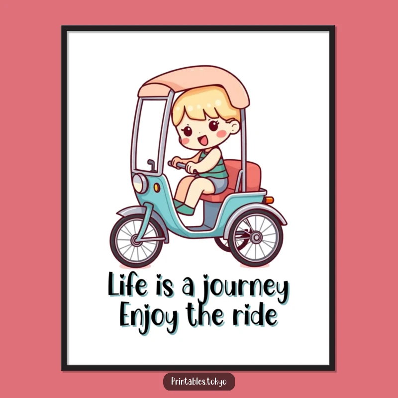 Funny Free Printable Wall Art: Rickshaw Rider Character - Whimsical Downloadable Decor Gift