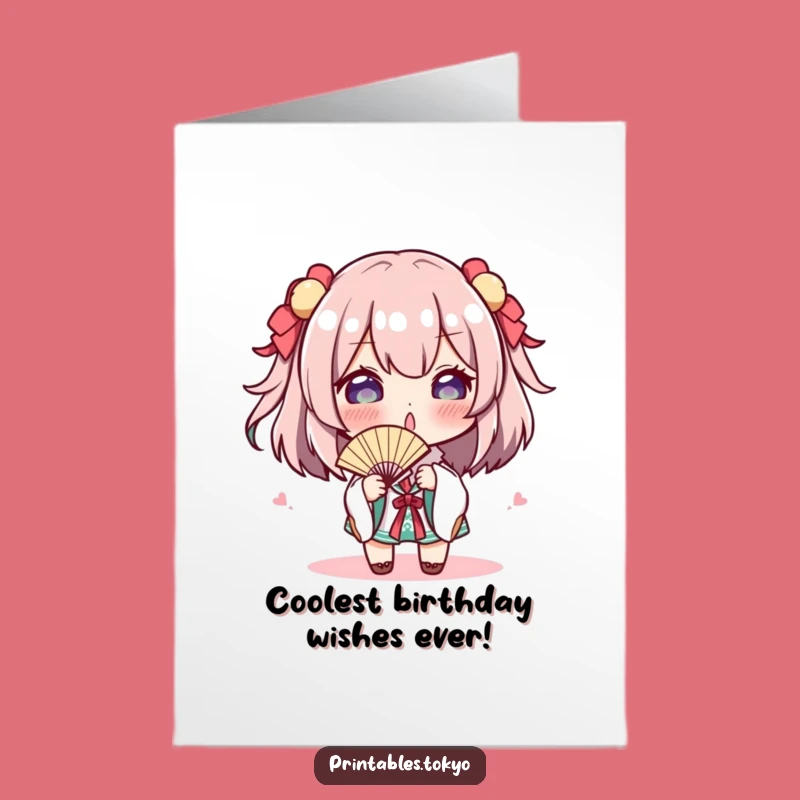 Free Printable Birthday Card: Cool Fan Character Funny Downloadable Gift