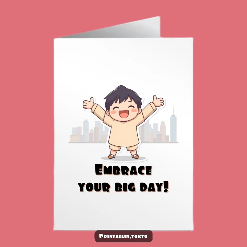 Free Printable Birthday City Embrace Card: Joyful Downloadable Gift for Him/Her