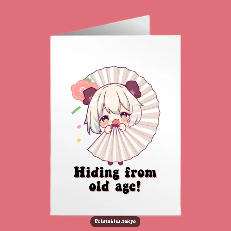 Free Printable Birthday Card: Fan Hider, Funny Downloadable Gift for a Playful Celebration