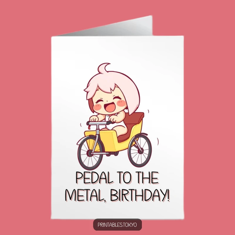 Free Printable Birthday Card: Giggling Rickshaw Racer - Fast Fun DIY Gift for a Speedy Celebration!