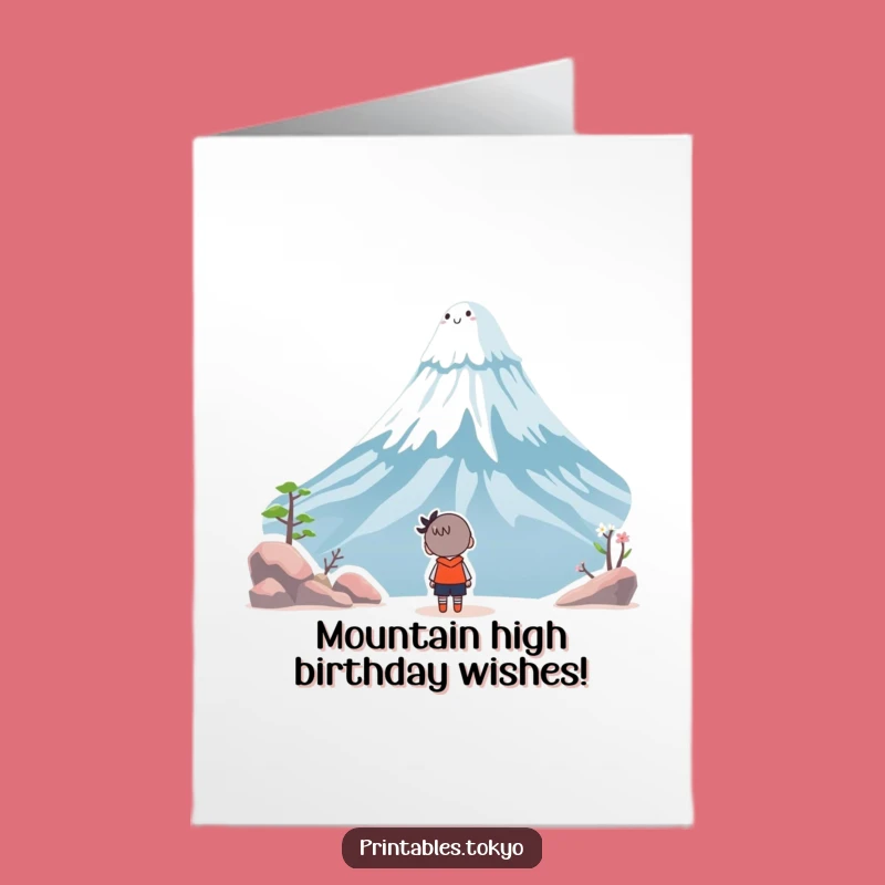Free Printable Birthday Card: Mount Fuji Wonder Character, Hilarious Downloadable Gift!
