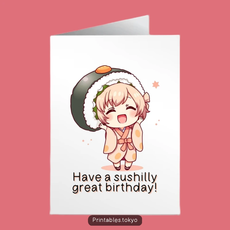 Joyful Free Printable Kimono Sushi Birthday Card: Feast & Fun, Downloadable!