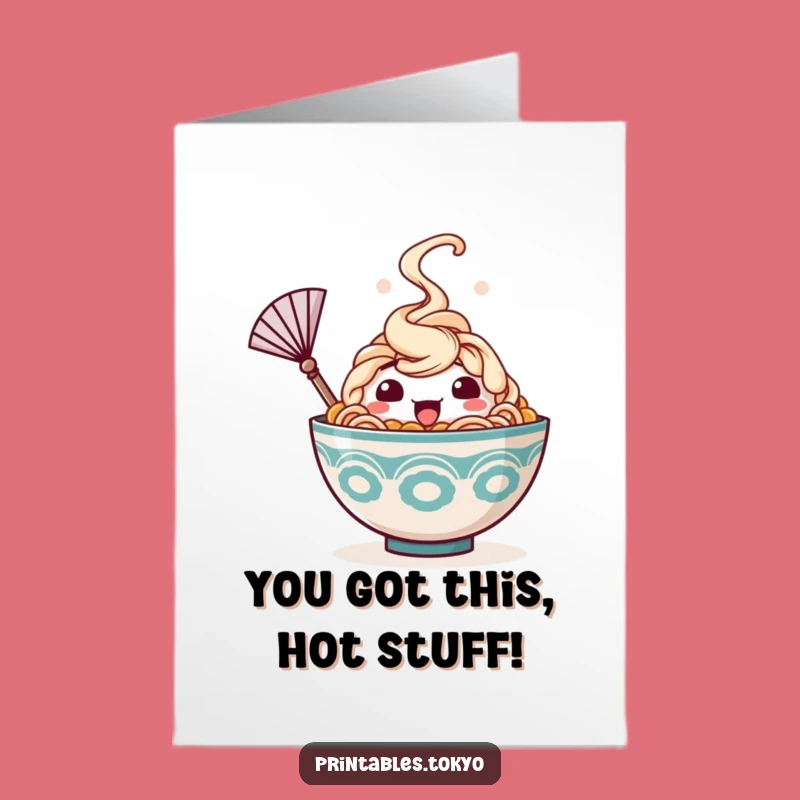 Free Printable Congrats Card: Ramen's Cool Success, Funny Downloadable