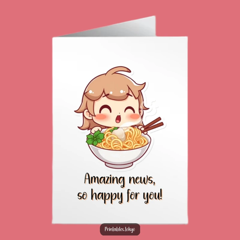 Free Printable Congrats Noodle Card: Amazing Discovery Downloadable Gift