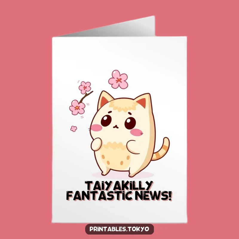 Free Printable Taiyaki Congrats Card: Humorous Japanese Pastry Gift