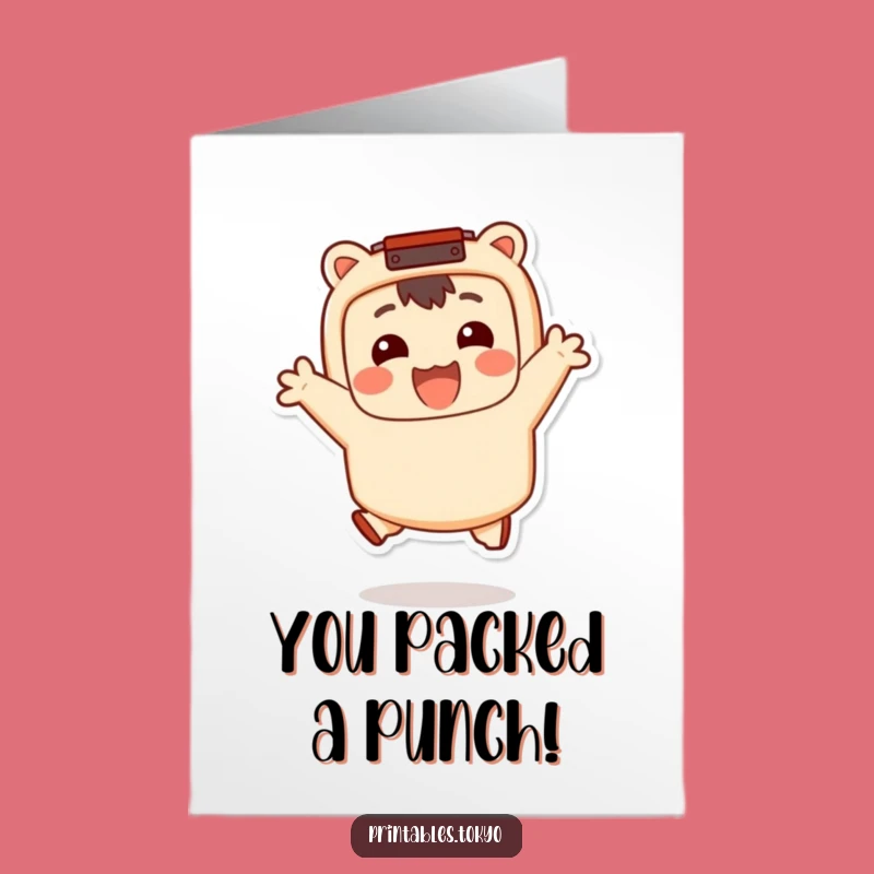 Free Printable Congratulations Card: Bento Box Character Funny Downloadable Gift