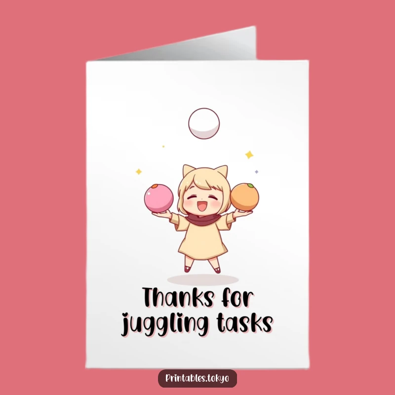 Free Printable Thank You Card: Mochi Toss Gratitude - Humorous Appreciation Gift