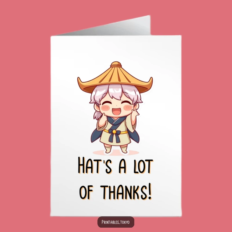 Funny Free Printable Thank You Card: Hat Pose Character's Thanks!