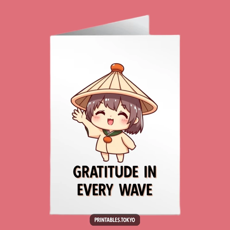 Free Printable Thank You Card: Waving Thanks, Funny Downloadable Gift