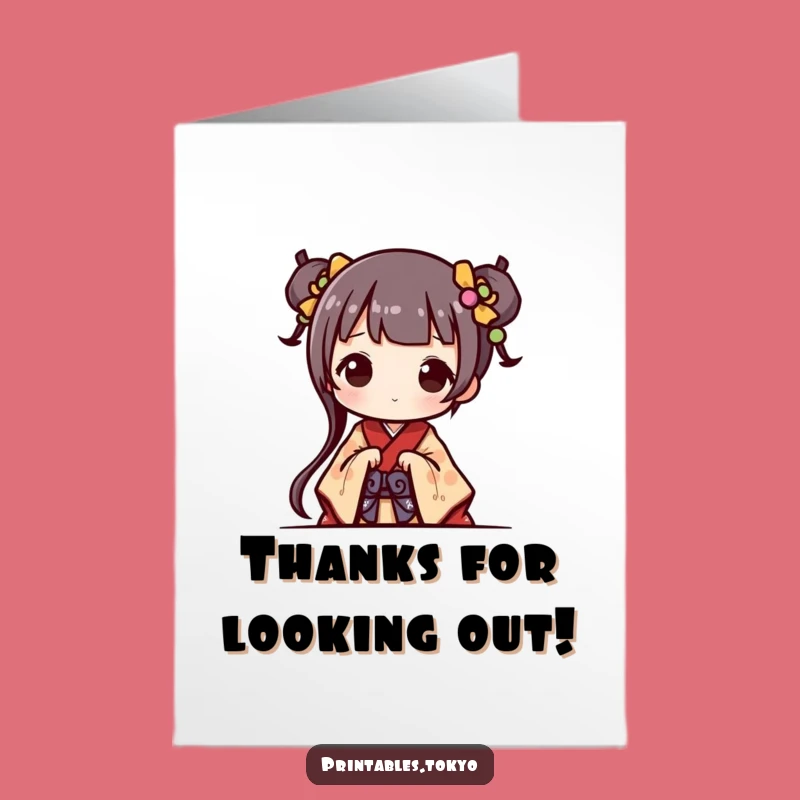 Free Printable Thank You Card: Kimono Charm - Humorous Downloadable