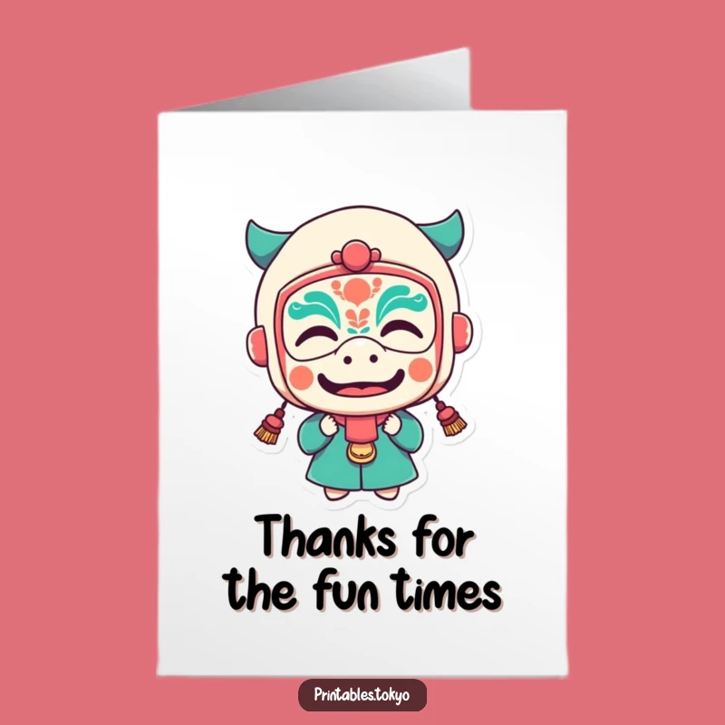 Free Printable Thank You Card: Masked Grin Appreciation - Humorous Gift