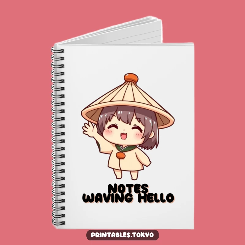 Friendly Notes Funny Notebook - Cute Japanese Hat Journal