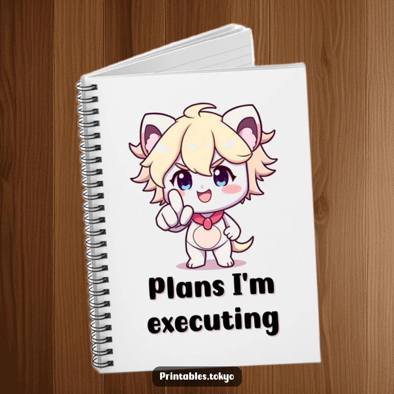 Funny Notebook: A determined character points forward with a smile, inspiring goal-setting and creativity in this humorous journal.