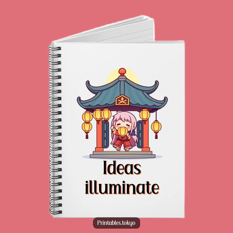 Funny Temple Juggler Notebook: Glowing Lanterns Character, Journal Your Dreams