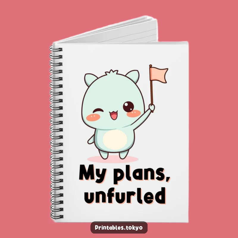 Funny Waving Flag Notebook - Excited Character Journal Gift