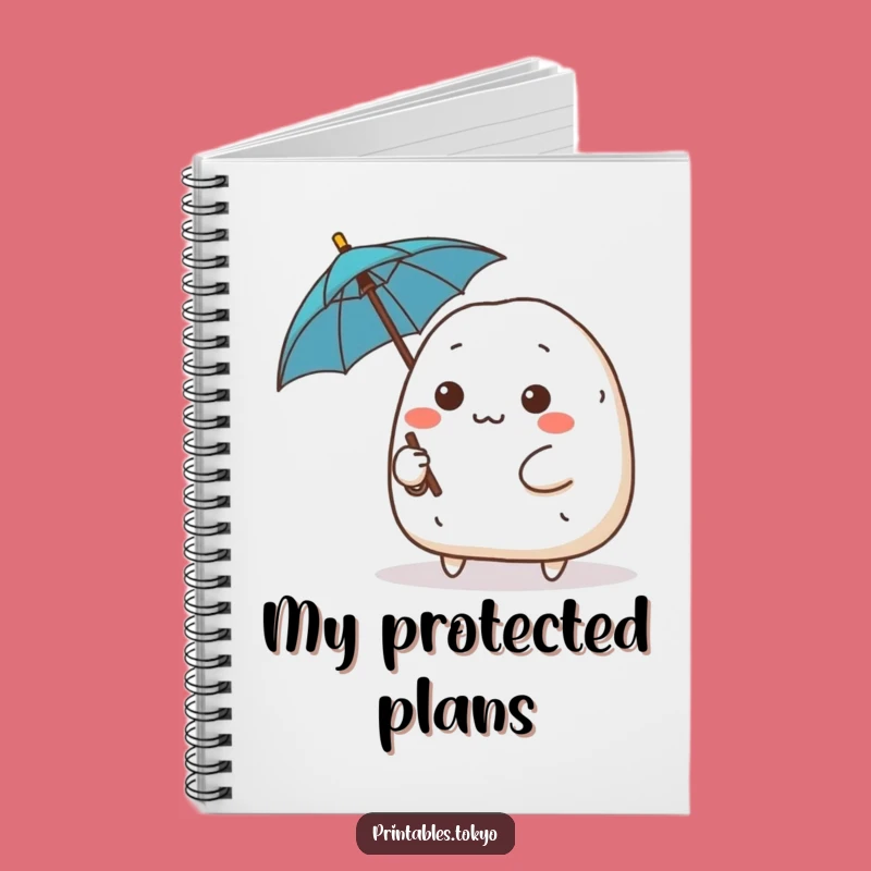 Funny Determined Onigiri Umbrella Notebook - Jot Down Brave Ideas Gift