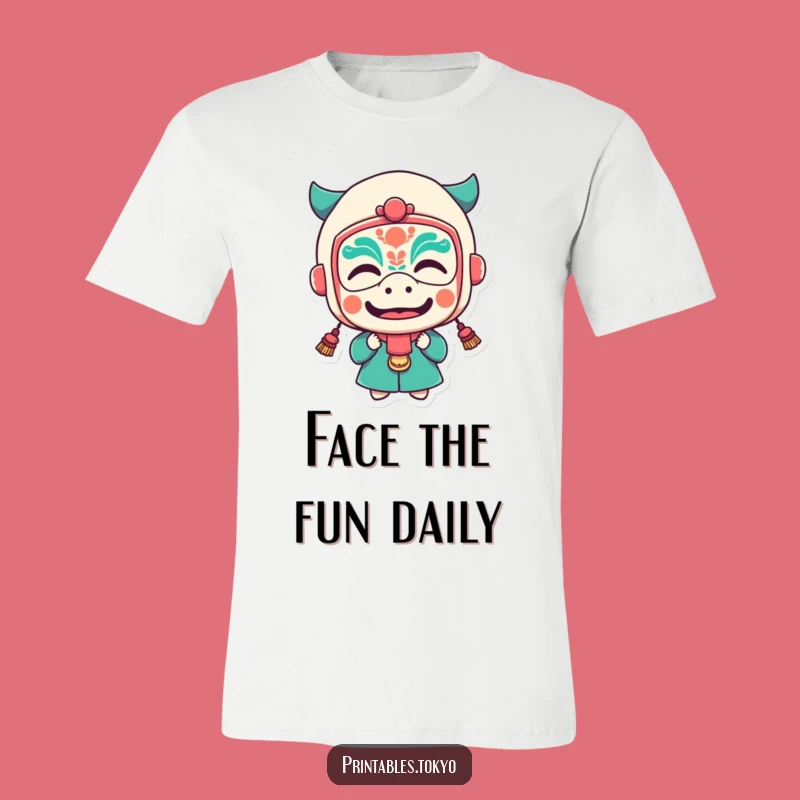 Funny Festival Mask T-Shirt - Character's Funny Face, Perfect Gift