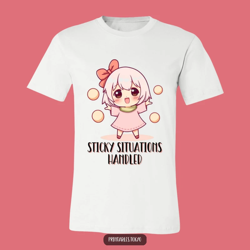 Funny Mochi Juggling T-Shirt: Happy Character, Ideal Humorous Gift for Foodies