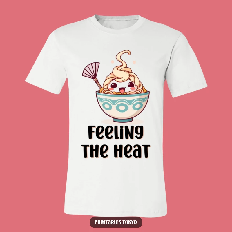 Funny Ramen T-Shirt: Happy Bowl Cooling Down - Hilarious Noodle Tee