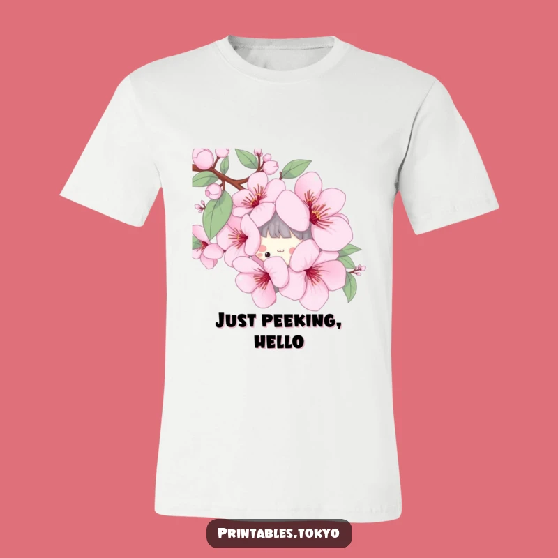 Funny Cherry Blossom T-Shirt - Playful Character Spring Bloom Tee Gift