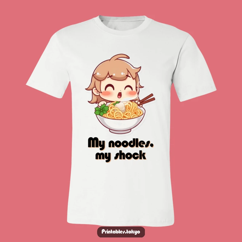 Funny Noodle Reaction T-Shirt: Gift Your Shocked Love for Delicious Noodles