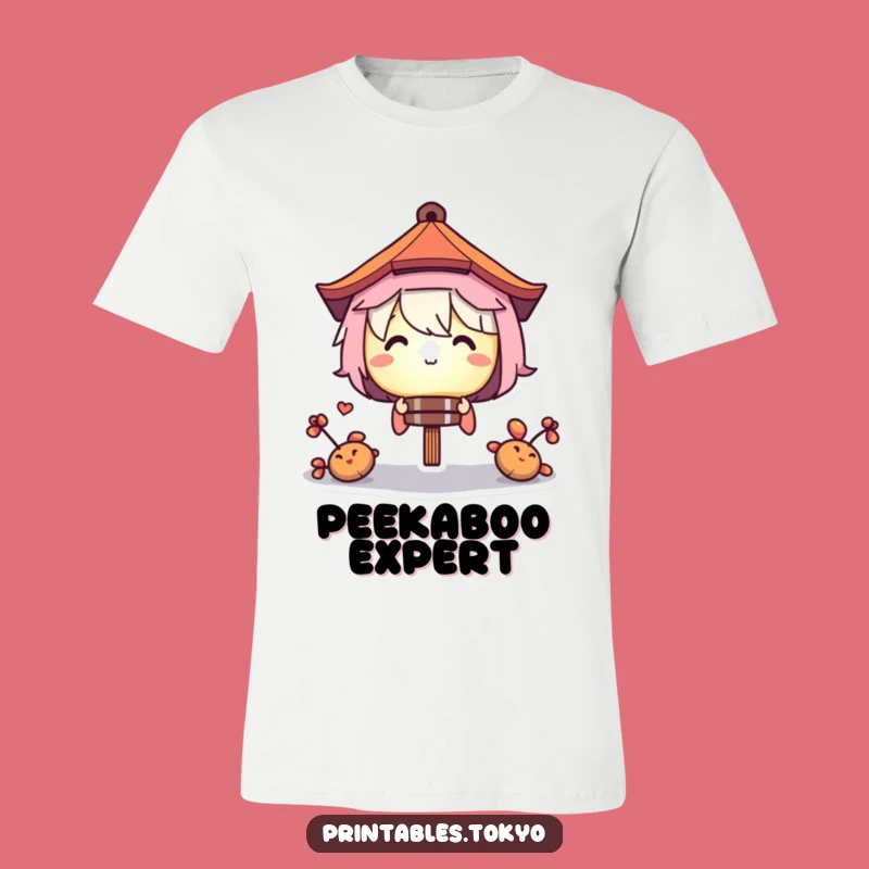 Funny Peek-a-Boo T-Shirt: Character Behind Glowing Lantern