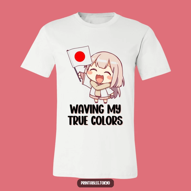 Funny Flag Wave T-Shirt: Energetic Character, Ideal Humorous Gift for Culture Lovers