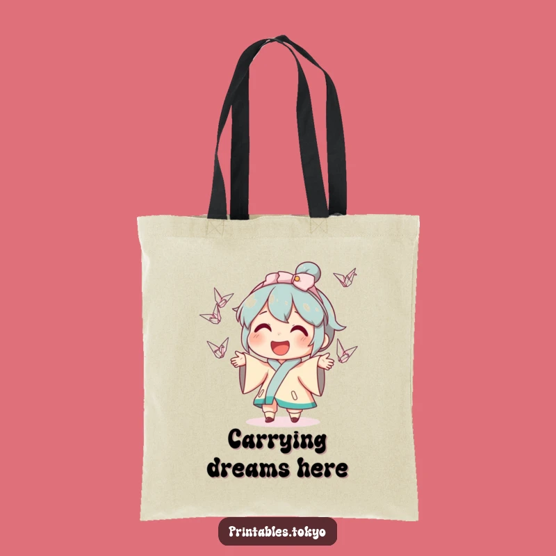 Funny Origami Juggler Tote Bag - Whimsical Character Art - Eco-Friendly Funny Gift