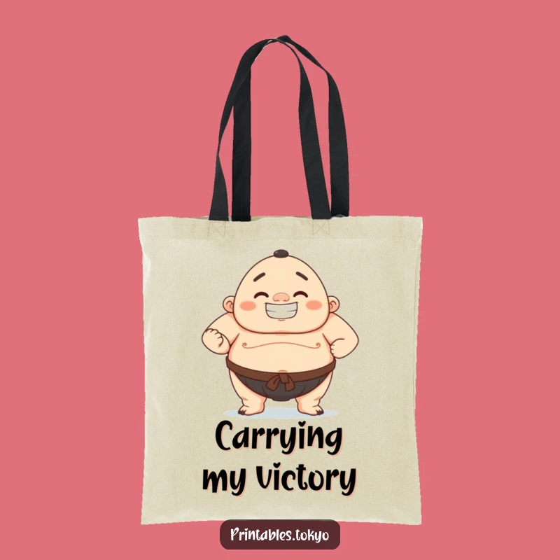 Funny Sumo Champion Tote Bag: Carry Your Strength & Smiles, Perfect Gift