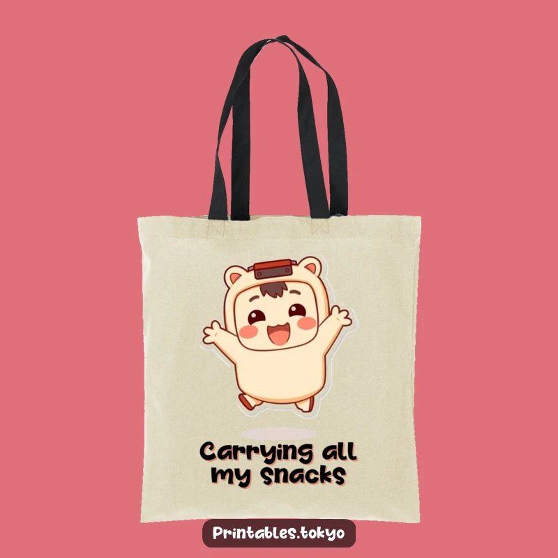 Funny Bento Jumper Tote Bag: Happy Character Carryall, Your Hilarious Funny Gift for Lunch!