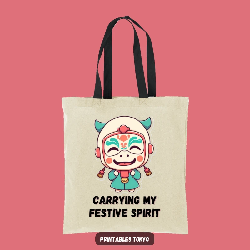 Funny Festival Mask Tote Bag - Carry Your Fun, Perfect Gift